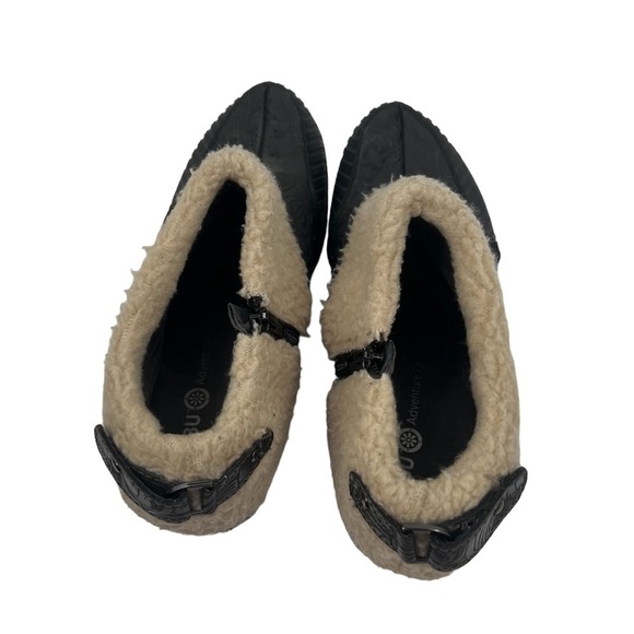 JBU Brown Black Side Zipper Faux Fur Ankle Booties Size 8.5 Women's - Picture 5 of 9